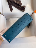 Hermes Kelly Mini II Sellier Handmade Bag In Colvert Ostrich Leather - Image 7