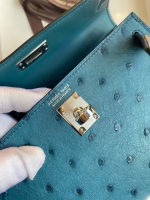 Hermes Kelly Mini II Sellier Handmade Bag In Colvert Ostrich Leather - Image 4