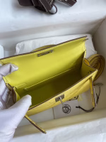 Hermes Kelly Mini II Sellier Handmade Bag In Lime Ostrich Leather - Image 5