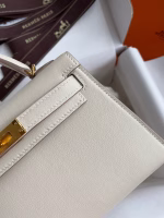 Hermes Kelly Mini II Sellier Handmade Bag In Craie Swift Calfskin - Image 6