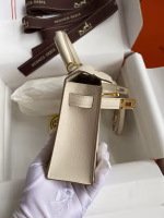 Hermes Kelly Mini II Sellier Handmade Bag In Craie Swift Calfskin - Image 3