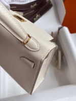 Hermes Kelly Mini II Sellier Handmade Bag In Craie Swift Calfskin - Image 2