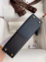 Hermes Kelly Mini II Sellier Tri-color Bag In Black/Blue Indigo/Red Calfskin - Image 7