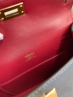 Hermes Kelly Mini II Sellier Tri-color Bag In Black/Blue Indigo/Red Calfskin - Image 6