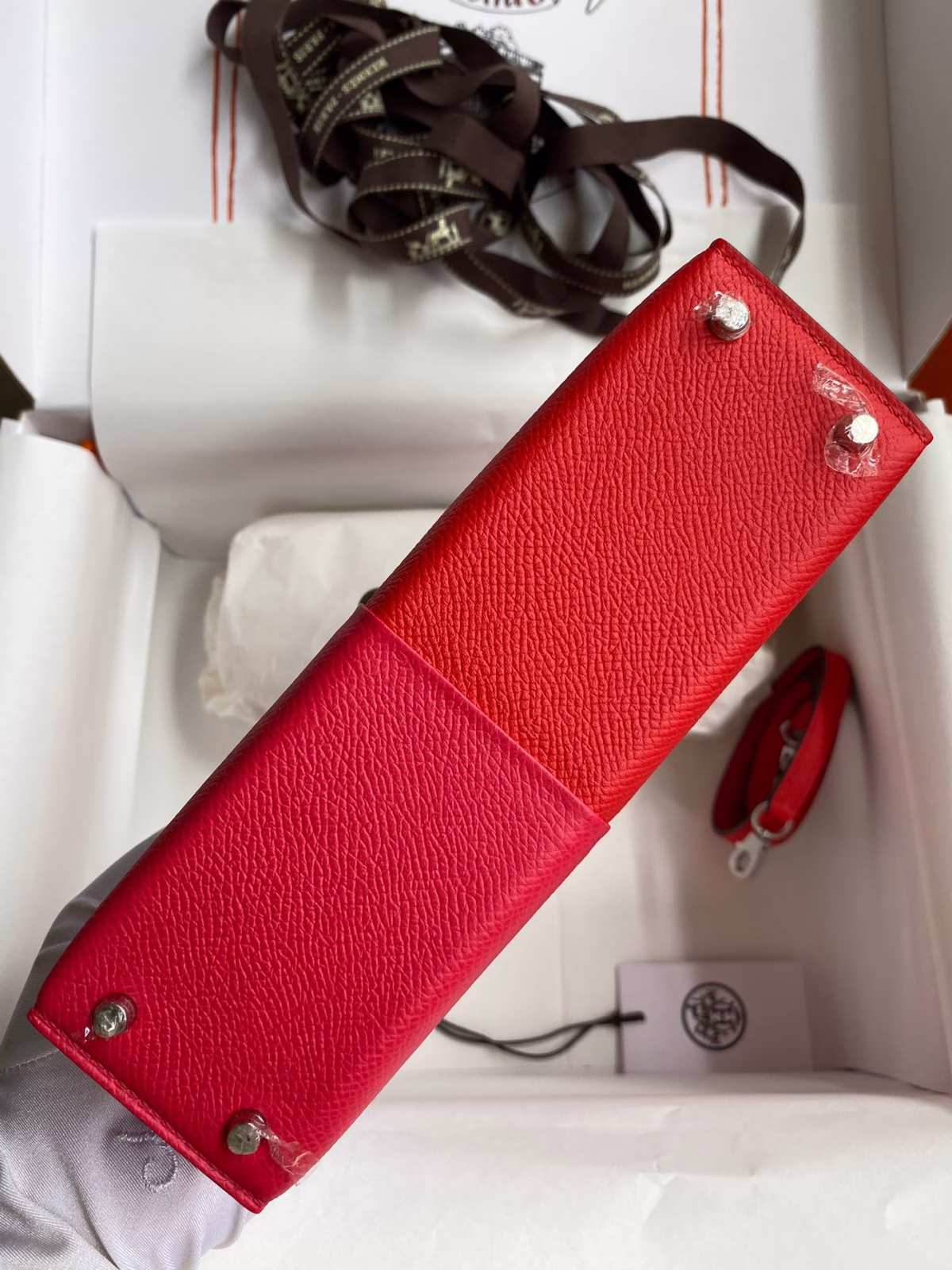 Hermes Kelly Mini II Sellier Tri-color Bag In Red/Rose Extreme/Blue Epsom Calfskin - Image 2