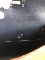 Hermes Kelly Mini II Sellier Tri-color Bag In Taupe/Sesame/Blue Nuit Epsom Calfskin - Image 5