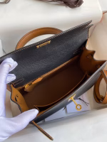 Hermes Kelly Sellier 25 Bicolor Bag in Black and Gold Epsom Calfskin - Image 5