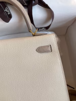 Hermes Kelly Sellier 25 Bicolor Bag in Craie and Trench Epsom Calfskin - Image 9