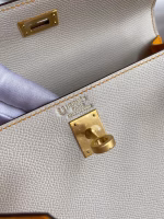 Hermes Kelly Sellier 25 Bicolor Bag in Craie and Yellow Epsom Calfskin - Image 3