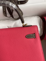 Hermes Kelly Sellier 25 Bicolor Bag in Rose Extremea nd Taupe Epsom Calfskin - Image 3
