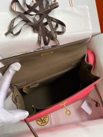 Hermes Kelly Sellier 25 Bicolor Bag in Rose Extremea nd Taupe Epsom Calfskin - Image 4