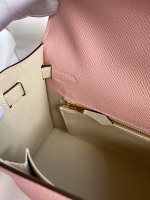 Hermes Kelly Sellier 25 Bicolor Bag in Rose Sakura and Craie Epsom Calfskin - Image 8