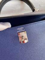 Hermes Kelly Sellier 25 Bicolor Bag in Blue Saphir and Blue France Epsom Calfskin - Image 3