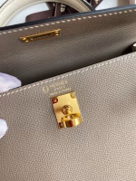 Hermes Kelly Sellier 25 Bicolor Bag in Taupe and Craie Epsom Calfskin - Image 7
