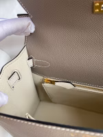 Hermes Kelly Sellier 25 Bicolor Bag in Taupe and Craie Epsom Calfskin - Image 9