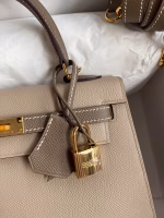 Hermes Kelly Sellier 25 Bicolor Bag in Trench and Taupe Epsom Calfskin - Image 8