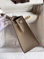 Hermes Kelly Sellier 25 Bicolor Bag in Trench and Taupe Epsom Calfskin - Image 3