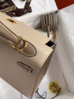 Hermes Kelly Sellier 25 Bicolor Bag in Trench and Taupe Epsom Calfskin - Image 2