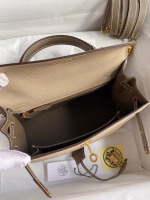 Hermes Kelly Sellier 25 Bicolor Bag in Trench and Taupe Epsom Calfskin - Image 5