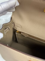 Hermes Kelly Sellier 25 Bicolor Bag in Trench and Taupe Epsom Calfskin - Image 6