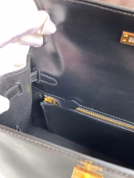 Hermes Kelly Sellier 25 Handmade Bag In Black Box Calfskin - Image 3