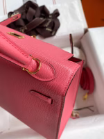Hermes Kelly Sellier 25 Handmade Bag In Rose Lipstick Mysore Goatskin - Image 4