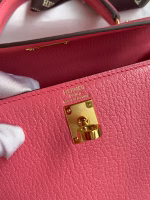 Hermes Kelly Sellier 25 Handmade Bag In Rose Lipstick Mysore Goatskin - Image 6