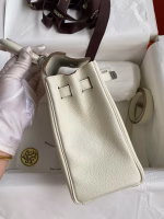 Hermes Kelly Retourne 25 Handmade Bag In Mushroom Clemence Leather - Image 8