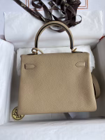 Hermes Kelly Retourne 25 Handmade Bag In Trench Clemence Leather - Image 6