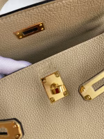 Hermes Kelly Retourne 25 Handmade Bag In Trench Clemence Leather - Image 9