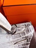 Hermes Kelly Retourne 25 Handmade Bag In Himalaya Crocodile Niloticus Skin - Image 2