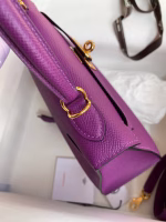 Hermes Kelly Sellier 25 Handmade Bag In Anemone Epsom Calfskin - Image 6