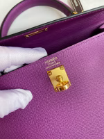Hermes Kelly Sellier 25 Handmade Bag In Anemone Epsom Calfskin - Image 2