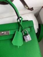 Hermes Kelly Sellier 25 Handmade Bag In Bambou Epsom Calfskin - Image 9