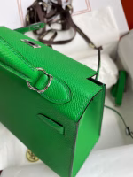Hermes Kelly Sellier 25 Handmade Bag In Bambou Epsom Calfskin - Image 7
