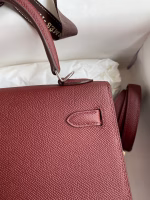 Hermes Kelly Sellier 25 Handmade Bag In Bordeaux Epsom Calfskin - Image 3