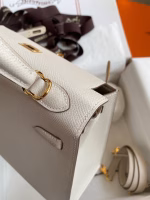 Hermes Kelly Sellier 25 Handmade Bag In Craie Epsom Calfskin - Image 2