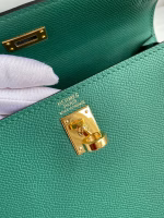 Hermes Kelly Sellier 25 Handmade Bag In Malachite Epsom Calfskin - Image 5