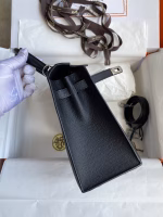 Hermes Kelly Sellier 25 Handmade Bag In Black Epsom Calfskin - Image 4