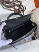 Hermes Kelly Sellier 25 Handmade Bag In Black Epsom Calfskin - Image 3