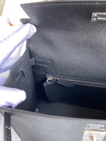Hermes Kelly Sellier 25 Handmade Bag In Black Epsom Calfskin - Image 9