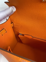 Hermes Kelly Sellier 25 Handmade Bag In Orange Epsom Calfskin - Image 9