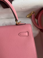 Hermes Kelly Sellier 25 Handmade Bag In Rose Confetti Epsom Calfskin - Image 8