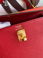 Hermes Kelly Sellier 25 Handmade Bag In Red Epsom Calfskin - Image 6