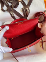 Hermes Kelly Sellier 25 Handmade Bag In Red Epsom Calfskin - Image 8