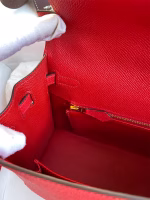 Hermes Kelly Sellier 25 Handmade Bag In Red Epsom Calfskin - Image 7