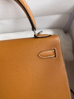Hermes Kelly Sellier 25 Handmade Bag In Toffee Epsom Calfskin - Image 8