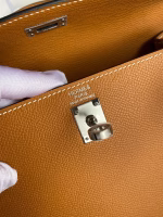 Hermes Kelly Sellier 25 Handmade Bag In Toffee Epsom Calfskin - Image 5