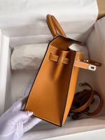 Hermes Kelly Sellier 25 Handmade Bag In Toffee Epsom Calfskin - Image 3