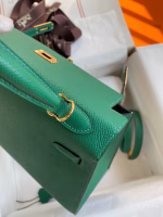 Hermes Kelly Sellier 25 Handmade Bag In Vert Vertigo Epsom Calfskin - Image 2